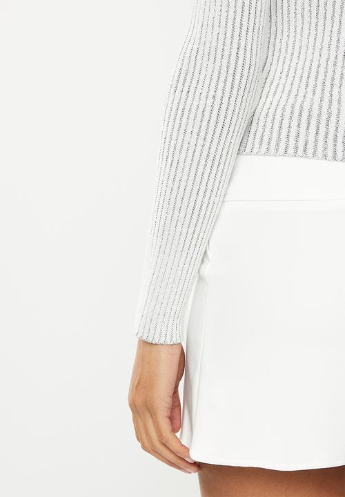 Supré  - Marcie mock neck cardigan - dove grey two tone