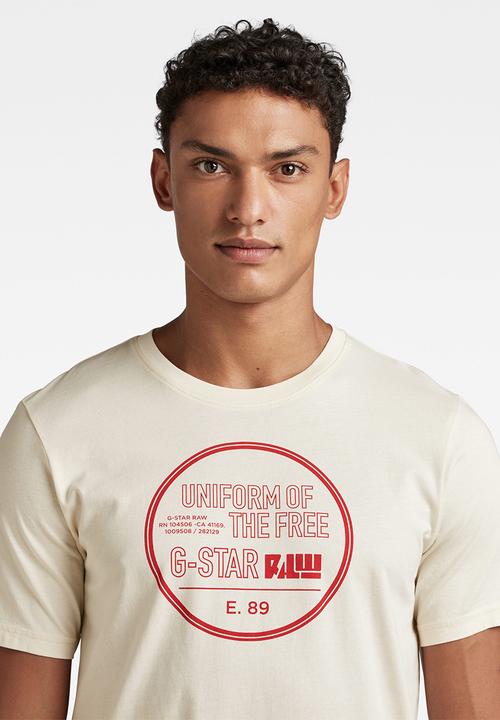 G-STAR - Chest gr slim r t compact jersey ecru o - ecru