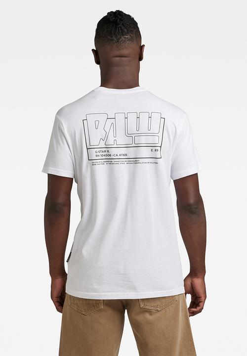 G-STAR - Back gr raw r t compact jersey o - white
