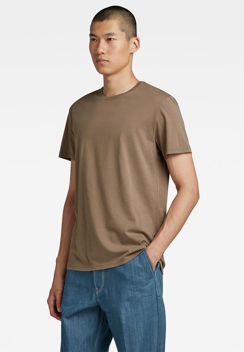 G-STAR - Back gr raw r t compact jersey o - deep walnut