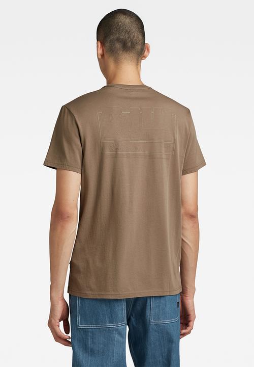 G-STAR - Back gr raw r t compact jersey o - deep walnut