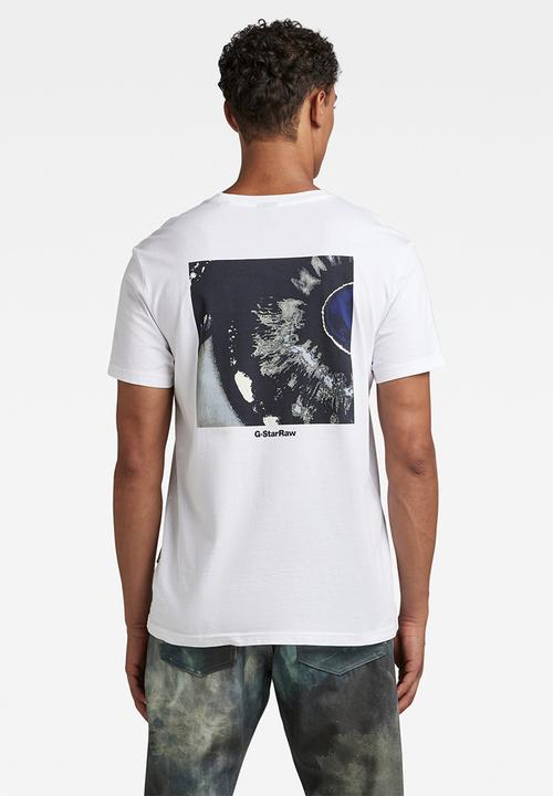 G-STAR - Back photo print r t compact jersey o - white