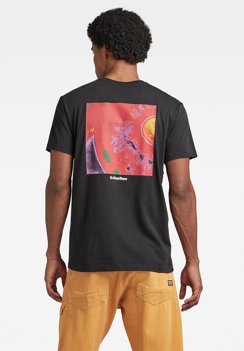 G-STAR - Back photo print r t compact jersey o - dk black