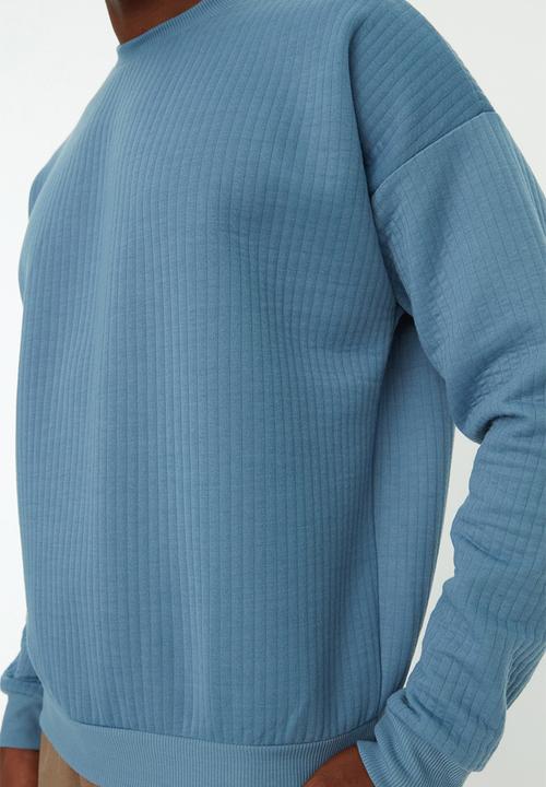 Trendyol - Washed essential crew - blue