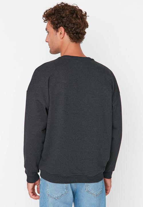 Trendyol - Printed fashion crew sweat - anthracite