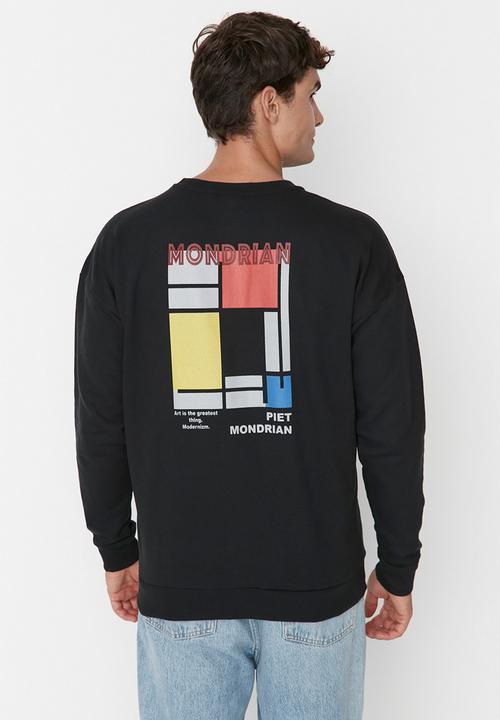 Trendyol - Printed fashion crew sweat - black