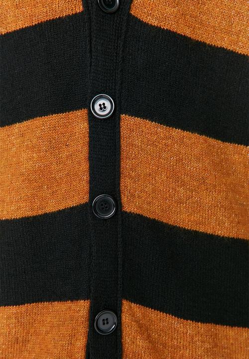 Trendyol - Stripe cardigan - black/orange