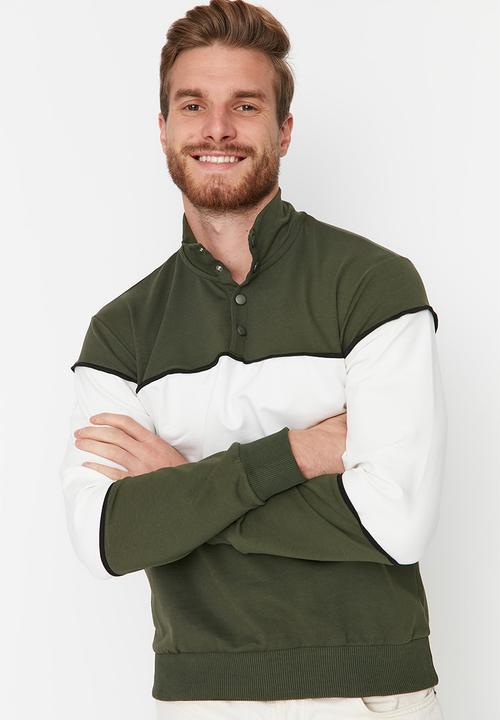Trendyol - Colourblock sweat - khaki