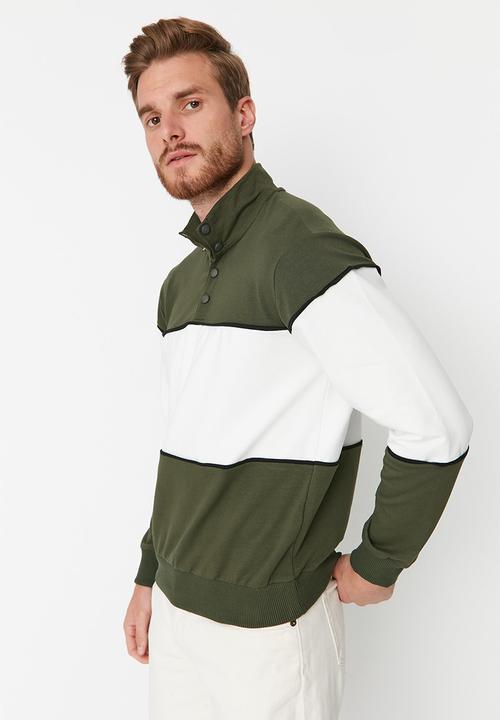 Trendyol - Colourblock sweat - khaki