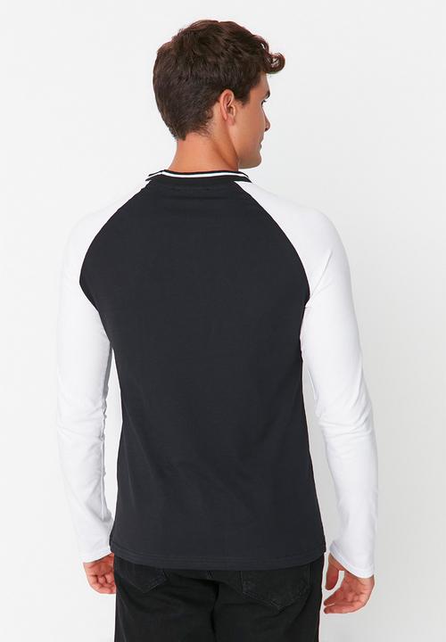 Trendyol - Long sleeve printed t-shirt - black