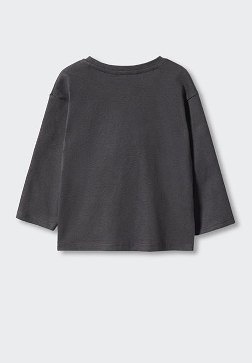MANGO - T-shirt zebra - charcoal
