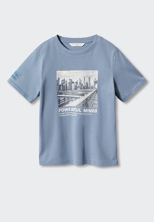 MANGO - T-shirt urban - blue
