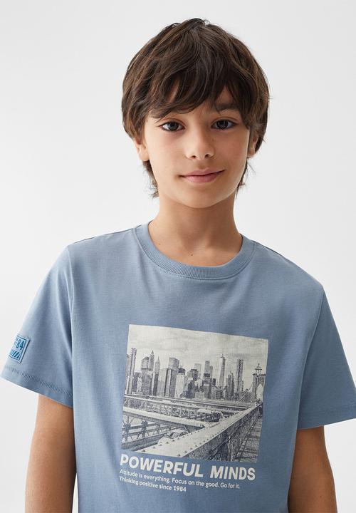 MANGO - T-shirt urban - blue
