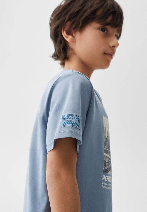 MANGO - T-shirt urban - blue
