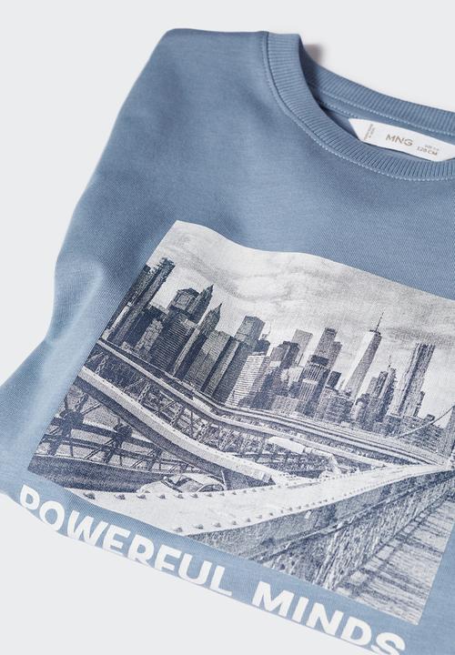 MANGO - T-shirt urban - blue