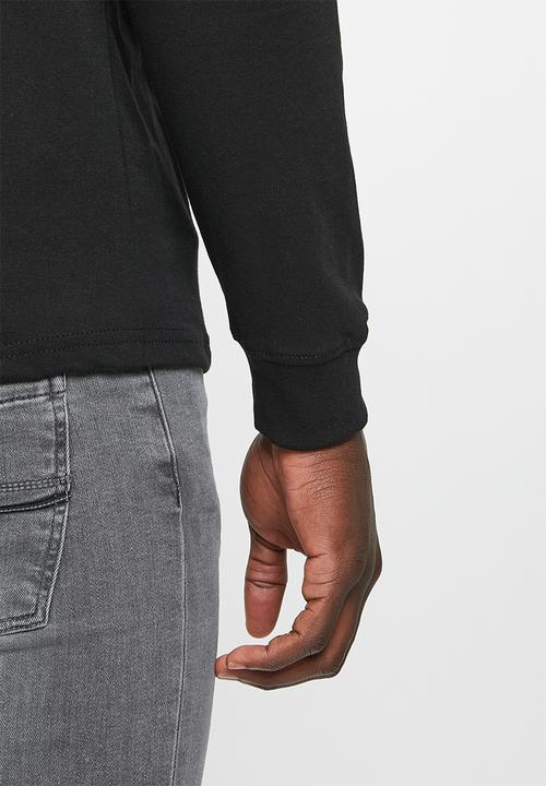 POLO - Mens crew neck long sleeve tee - black