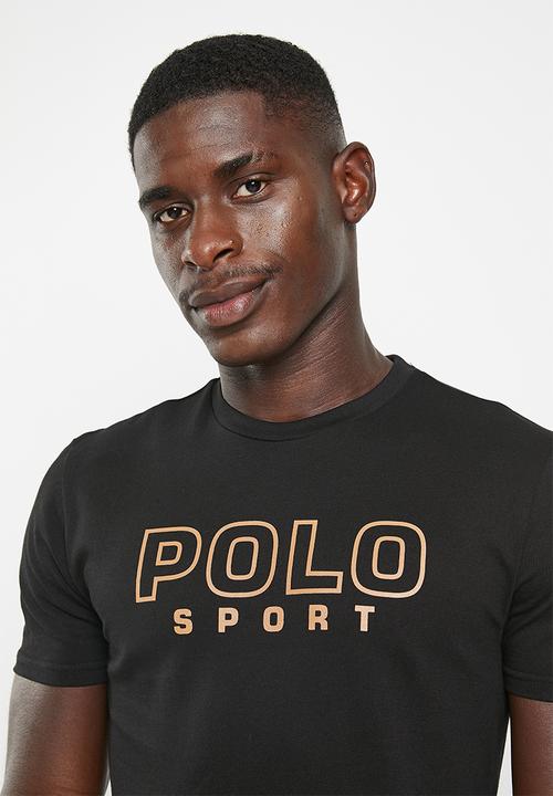 POLO - Men sport short sleeve logo tee - black