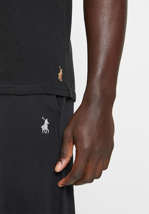 POLO - Men sport short sleeve logo tee - black