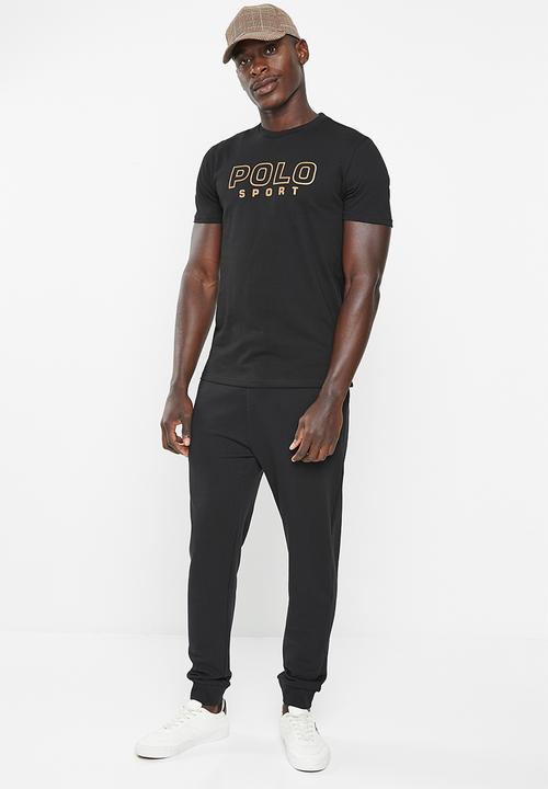 POLO - Men sport short sleeve logo tee - black