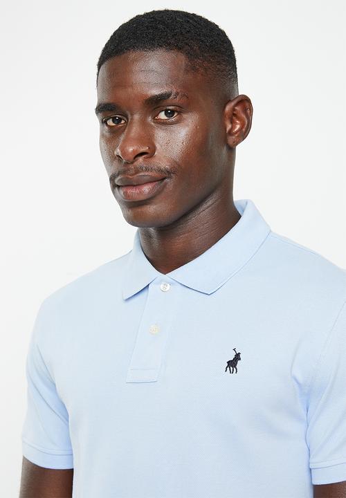 POLO - Mens pique short sleeve golfer - light blue