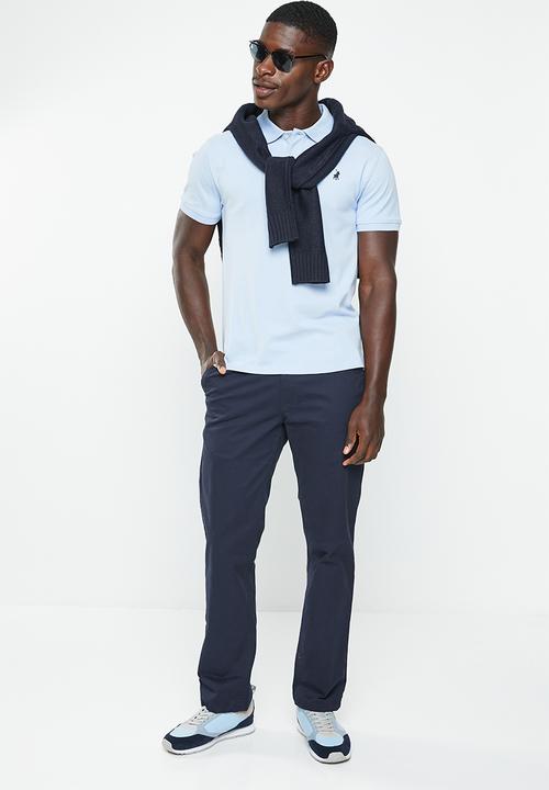 POLO - Mens pique short sleeve golfer - light blue