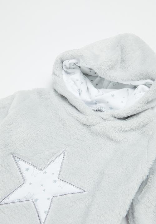 Little Lumps - Fluffy star babygro - grey