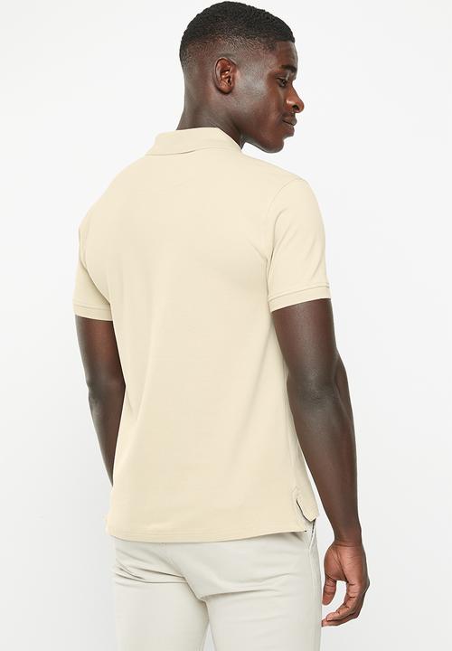 POLO - Mens pique short sleeve golfer - stone