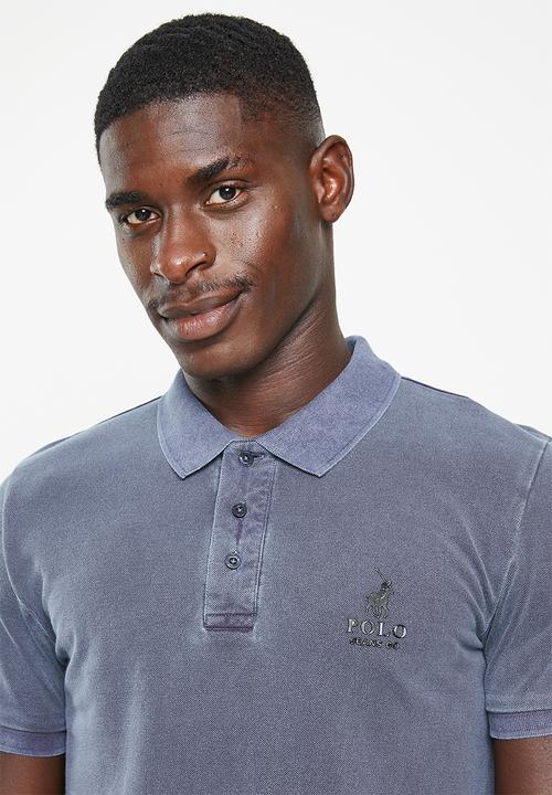 POLO - Mens pjc overdyed short sleeve golfer - blue