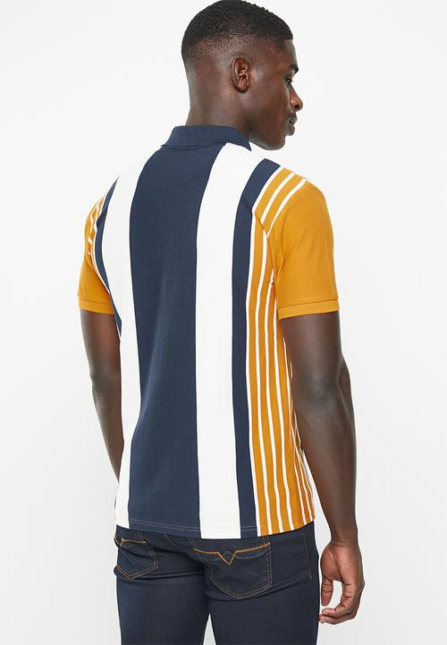 POLO - Mens vertical stripe short sleeve golfer - multi 