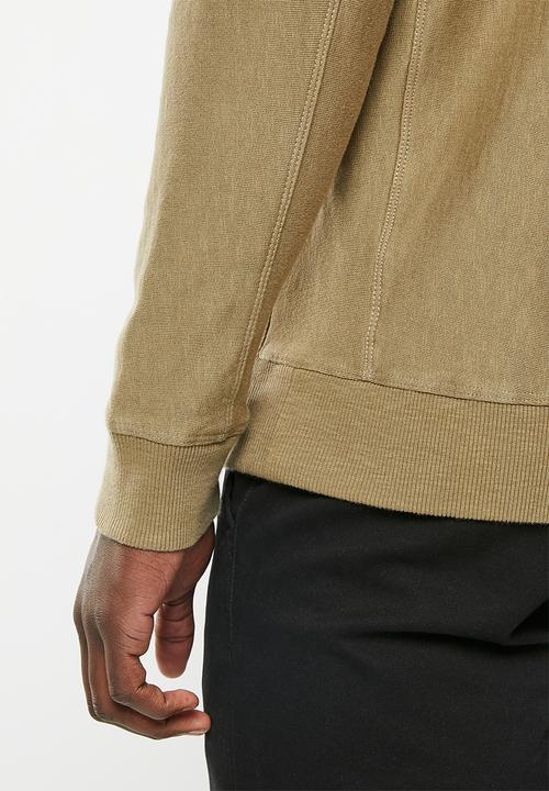POLO - Mens overdyed shield sweater - taupe