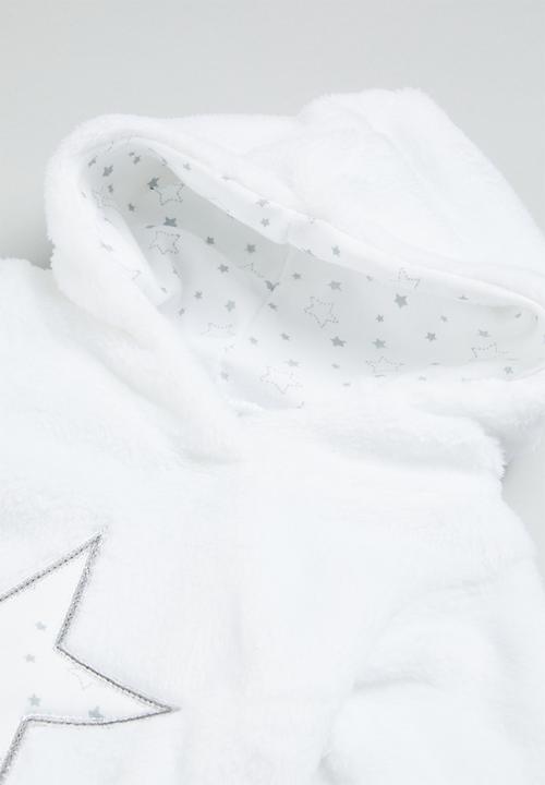 Little Lumps - Fluffy star babygro - white