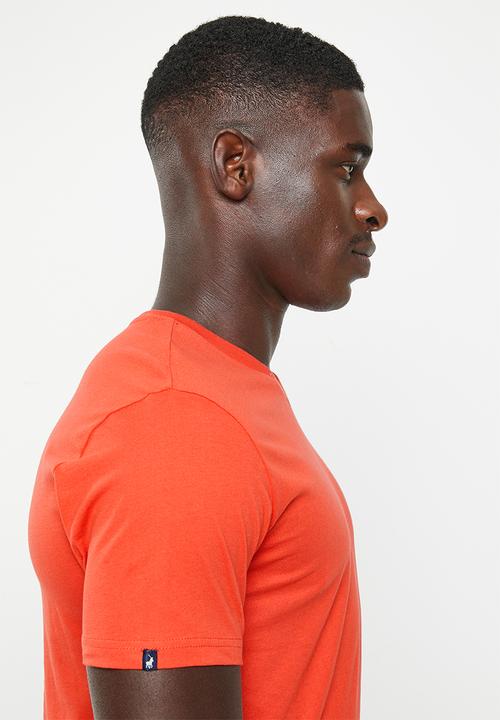 POLO - Mens v neck short sleeve tee - red