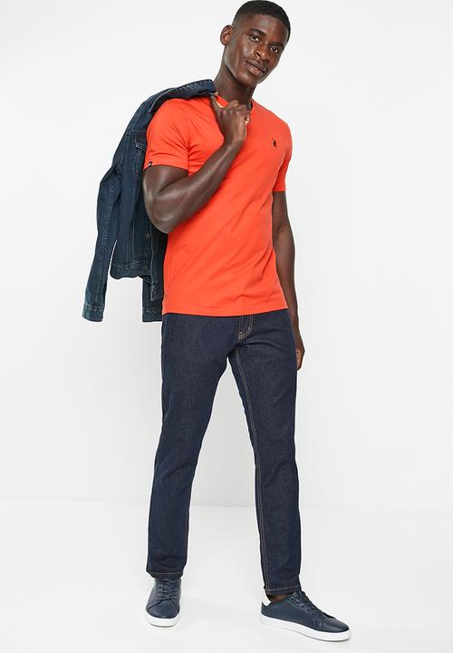 POLO - Mens v neck short sleeve tee - red