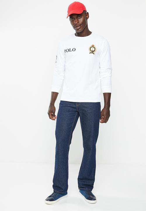 POLO - Mens equestrian long sleeve tee - white