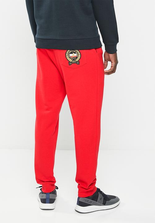 POLO - Mens crest logo jogger - red
