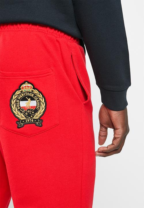 POLO - Mens crest logo jogger - red