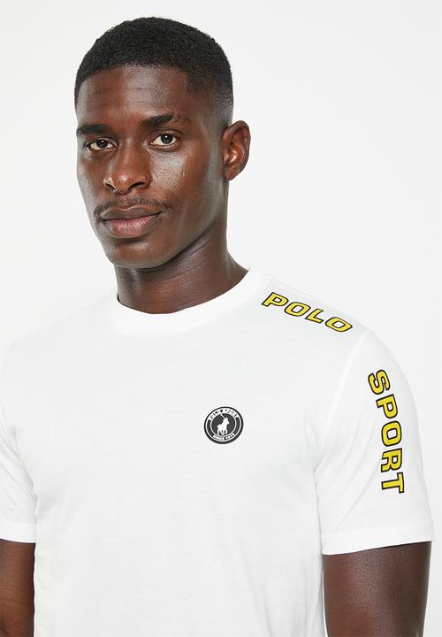 POLO - Men sport short sleeve shoulder print tee - white 