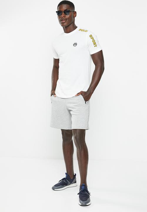 POLO - Men sport short sleeve shoulder print tee - white 