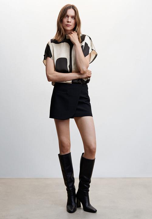 MANGO - Blouse collins - light beige