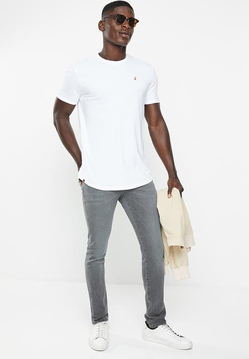 POLO - Mens pjc overdyed short sleeve tee - white 