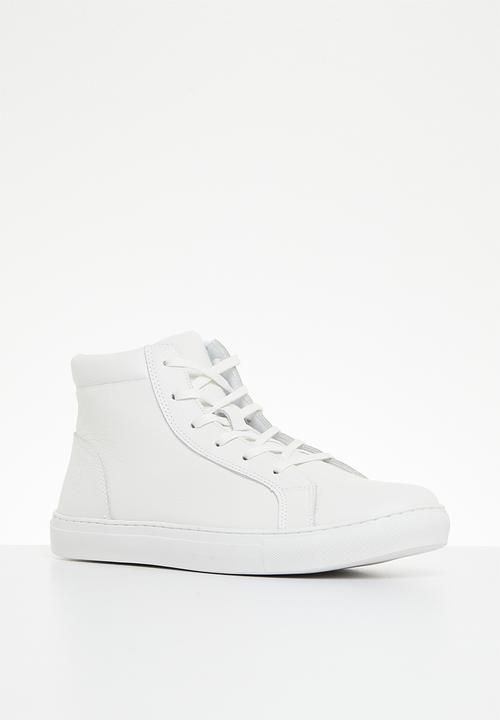 POLO - Basic high top leather sneaker - white
