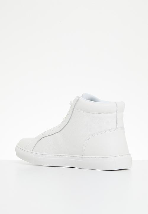 POLO - Basic high top leather sneaker - white