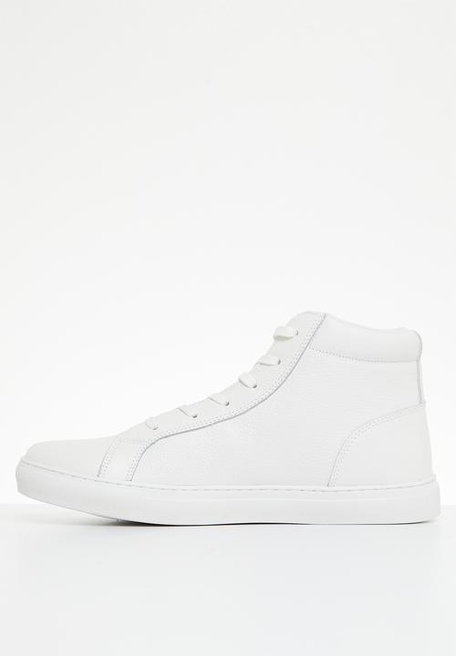 POLO - Basic high top leather sneaker - white