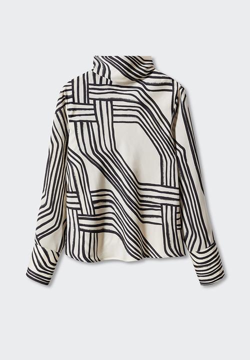 MANGO - Blouse diamond - white
