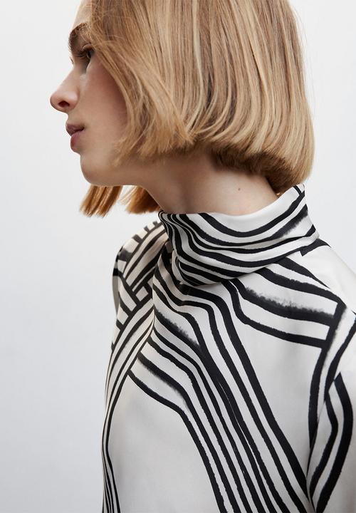 MANGO - Blouse diamond - white
