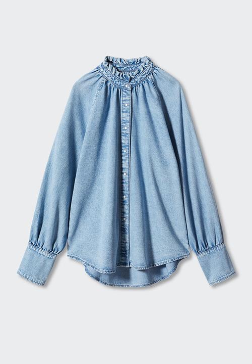 MANGO - Shirt bilma - open blue