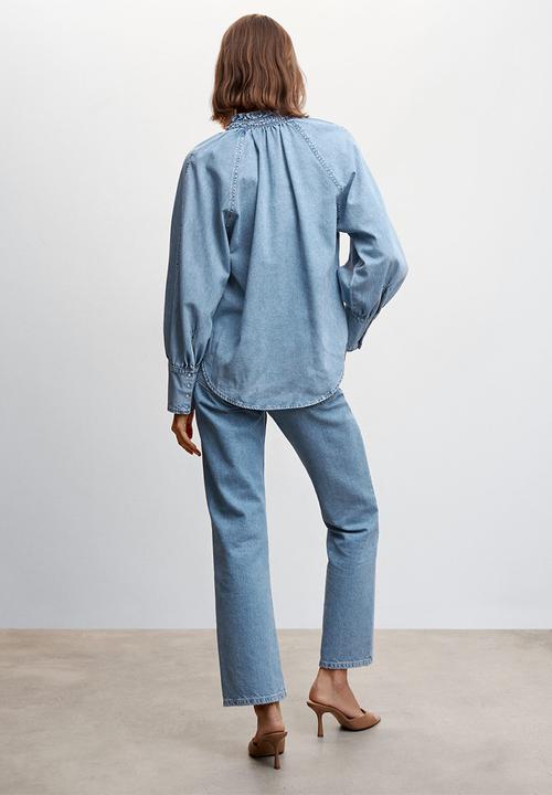 MANGO - Shirt bilma - open blue