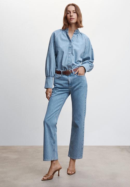 MANGO - Shirt bilma - open blue
