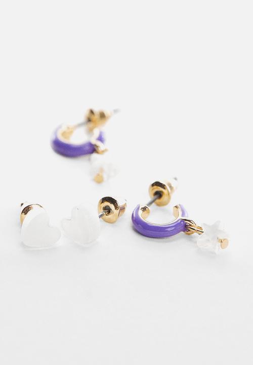 MANGO - Earrings pasti - purple