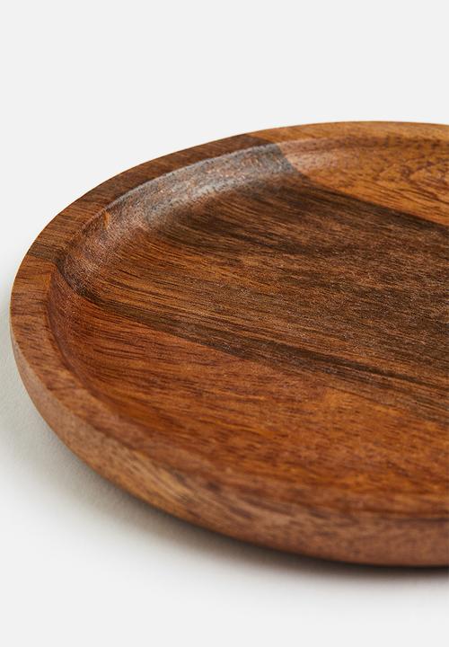 H&M - Small mango wood dish - brown